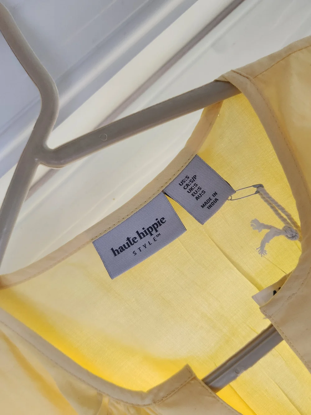 Haute Hippie Yellow Tiered Midi Dress with Scalloped Hem - Picture 2 of 4